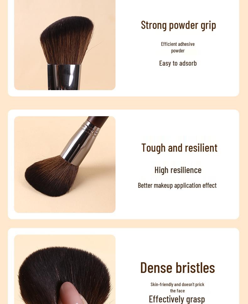 18-Piece Professional Animal Hair Makeup Brush Set - Soft Hair Brushes for Eye Shadow, Powder, and Blush.