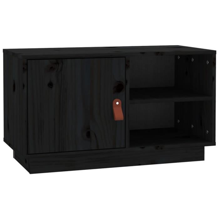 VidaXL Meuble TV Noir 70x34x40 cm Bois de pin massif 818239