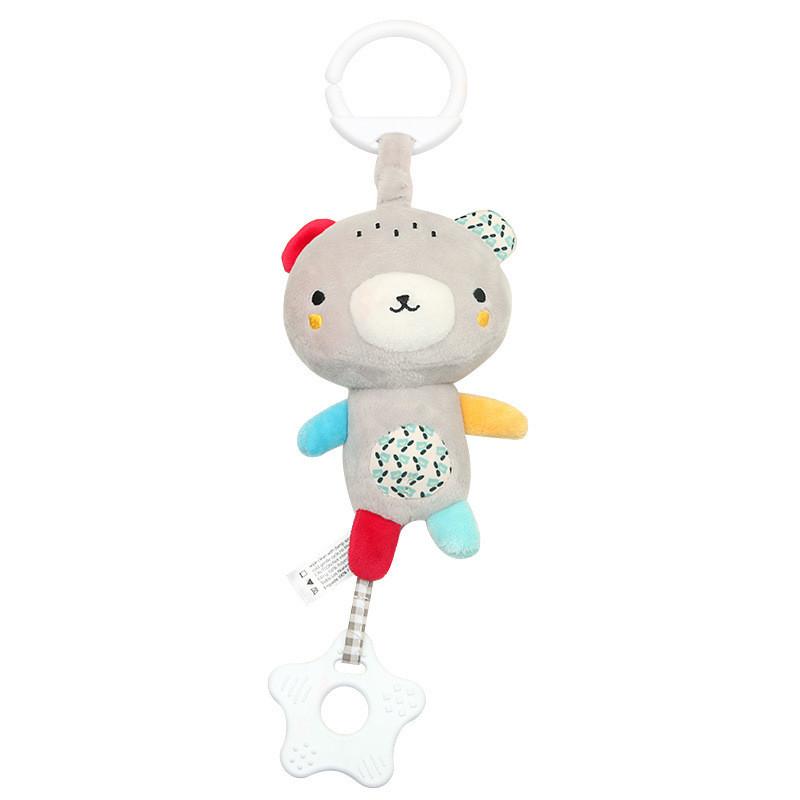 Baby Bear Rabbit Panda Plush Multifunction Teething Rattle With Music For Infant Sensory Development