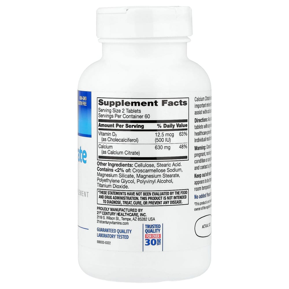 21st Century Sentry Calcium Citrate Maximum + D3 120 Tablets