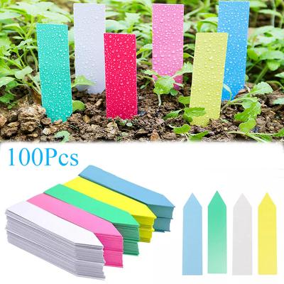 100Pcs Garden Plant Labels Plant Accessories Flower Pots Plastic Plant Tags Nursery Markers Seedling Labels Tray Mark Diy Tools