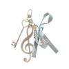 Creative Bowknot Keychain Music Note Pendant Resin Texture Suitable for Music Lovers and Cartoon Enthusiasts Present