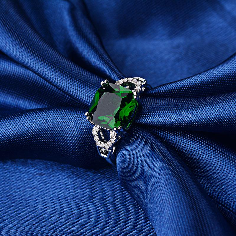 Hot-Selling New Sapphire Ring, Plated With Colored Ruby Emerald Ring Women'S Jewelry