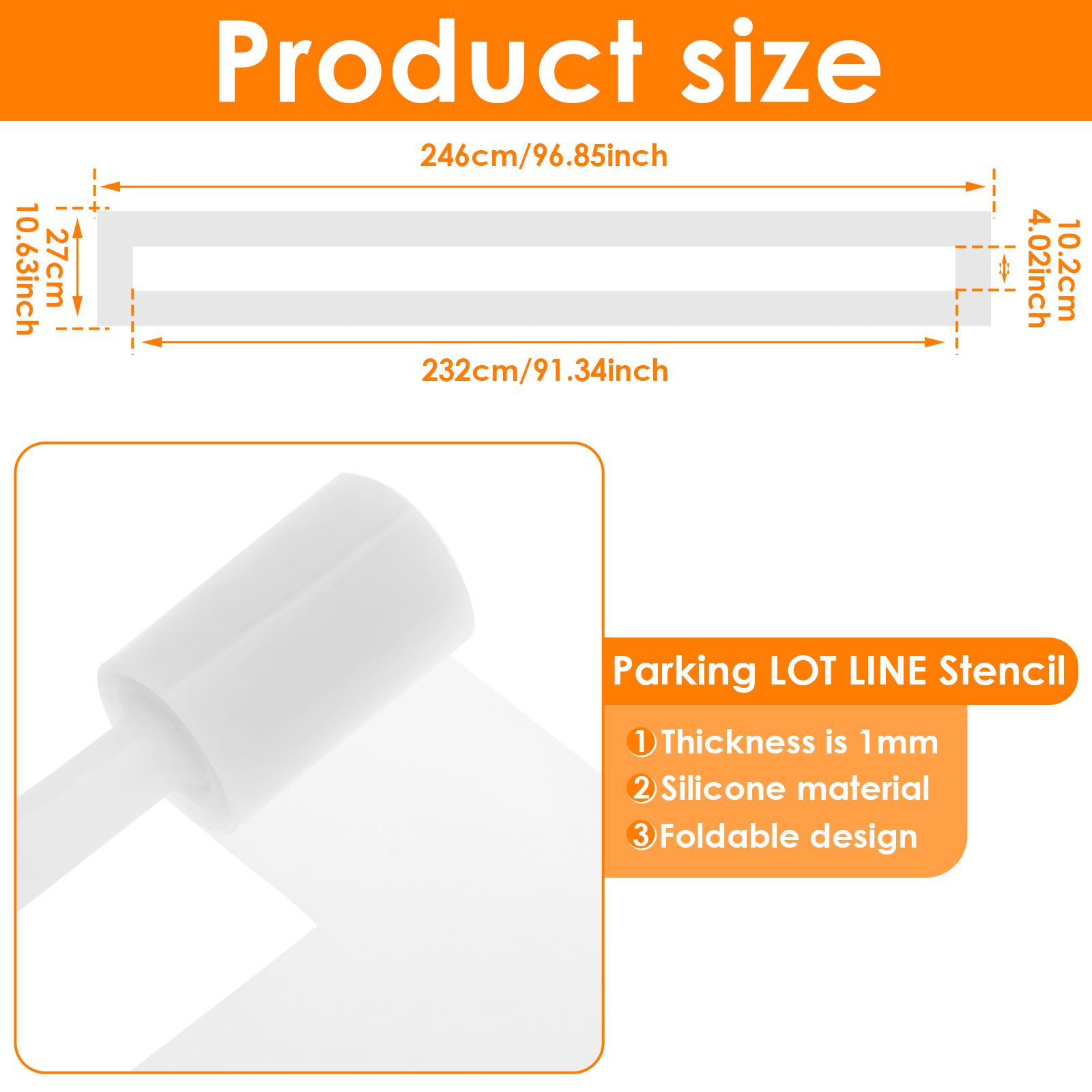 Трафарет для разметки парковки для покраски линий парковки и тротуара Складной многоразовый трафарет для разметки асфальта и бетона белый