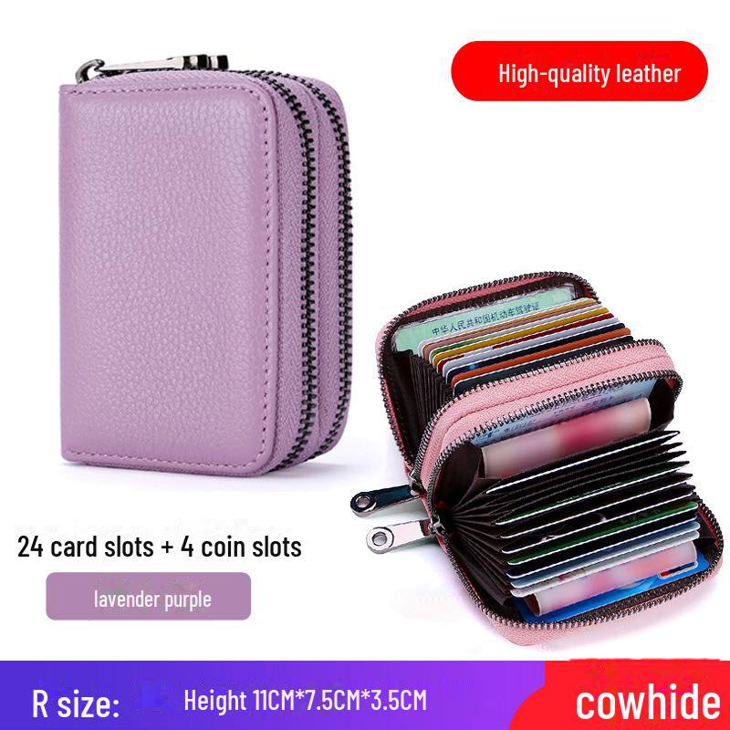 

Мужской ультратонкий держатель карт из натуральной кожи с защитой от кражи, защита от размагничивания, большая вместимость, компактный дизайн для женщин