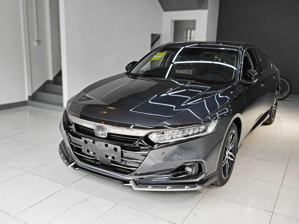 Compatible 2022 Honda Accord 10.5th Gen Aerodynamic Kit: Front Lip, Side Skirts, Rear Spoiler.