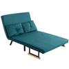 2-Seater Convertible Sofa with Backrest Adjustable to 5 Levels and 2 Padded Cushions, Velvet Upholstery, Duck Green