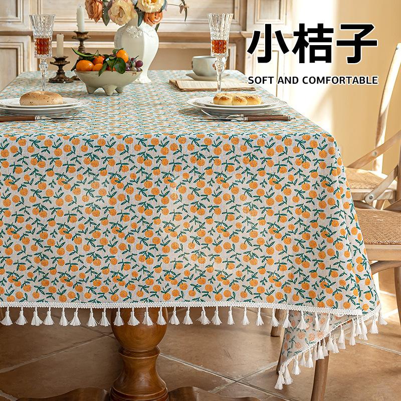Dust-proof Decorative Coffee Table Cover Cloth Imitation Cotton and Linen Retro and Simple Tablecloth Home Restaurant Decoration