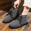 Casual Women's Short Boots Plush Warm Cotton Shoes Handmade Soft Sole Lace-up Cloth Shoes