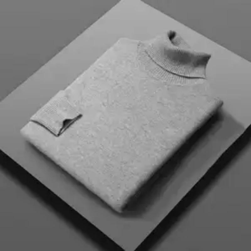 Sweater Men's Half Turtle Collar Autumn and Winter Pullover Korean Style Slim Knitted Bottoming Thickened Warm Casual Shirt