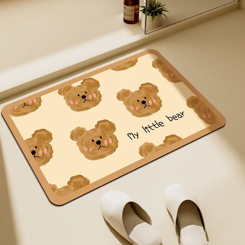 

Cute Strawberry Rabbit Diatomaceous Earth Bathroom Mat - Non-slip and Soft, Suitable for Bathroom Kitchen 40X60CM (1.3X2FT