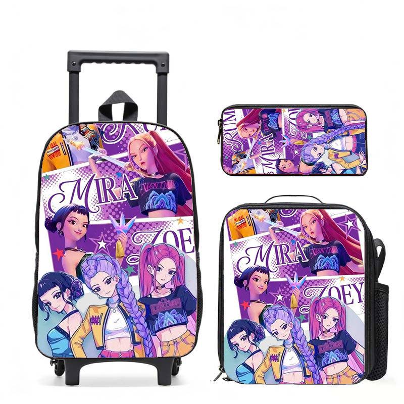 Series School Bag Large Capacity Tie Rod Bag Burden Reduction Student Backpack Children'S Backpack Trailing Backpack
