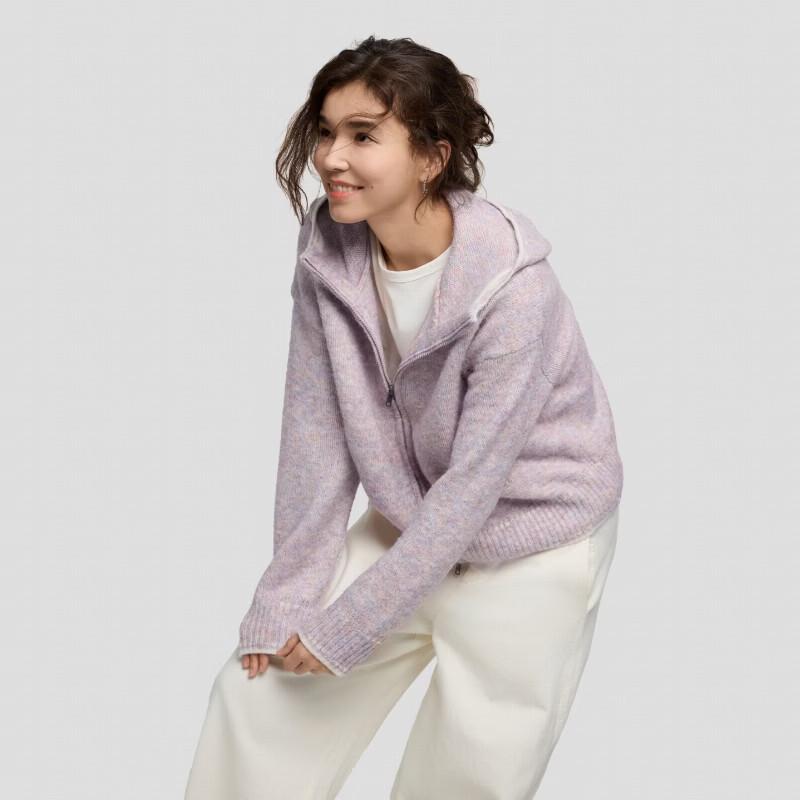 Gap Women's Logo Embroidered Zip-Up Knit Hoodie