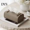 Foldable Storage Solution Faux Leather Tissue Box, Minimalist Napkin Holder for Living Paper Towel Organizer Room Desk, Decorative Dispenser