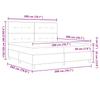 LED Box Spring Bed with Headboard Dark Gray 200 x 200 cm Fabric