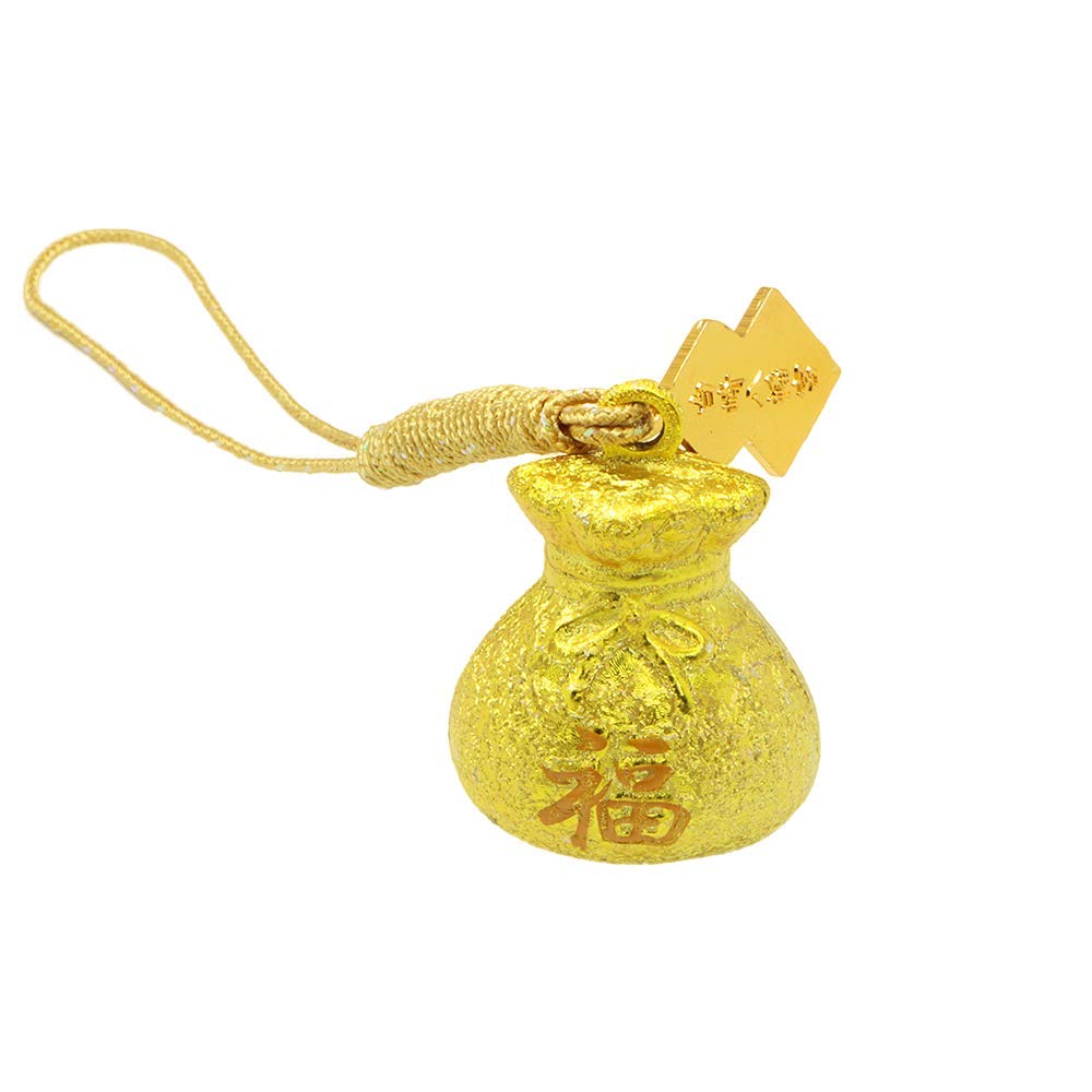 

Golden Suikin Bell Amulet for Attracting Fortune and at a Shrine Prosperity, Pre-Prayed золотий