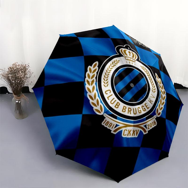 1 PC Automatic Folding Umbrella - Club Brugge KV Custom Name Pattern, Portable & Foldable Design with 8 Ribs, Christmas Birthday Gifts
