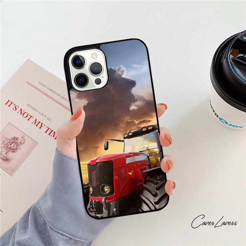 Red Tractors Car Phone Case For Apple iPhone 17 Air Pro Max Plus Coque For iPhone 17 Air 14 15 16 13 12 Max Cover