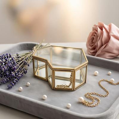 Glass Heart-shaped Jewelry and Cosmetic Storage Box - Perfect for Wedding Proposals or Gifts