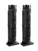 Set of 2 Clear Rod Holders, Fishing Storage Stands, Coolers, Tackle Boxes, and Cases (Black X Black)