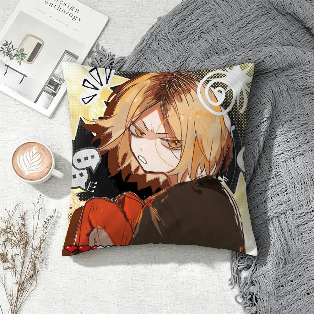 Kenma Kozume H-Haikyuus Square Pillow Case Multi Sizes For Car Home Bedroom Decor Custom Valentine Gifts