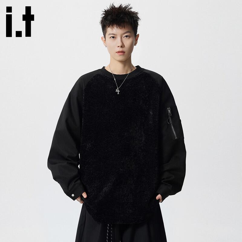 :CHOCOOLATEit Men s Fluffy Crew Neck Raglan Sleeve Sweatshirt 4XL