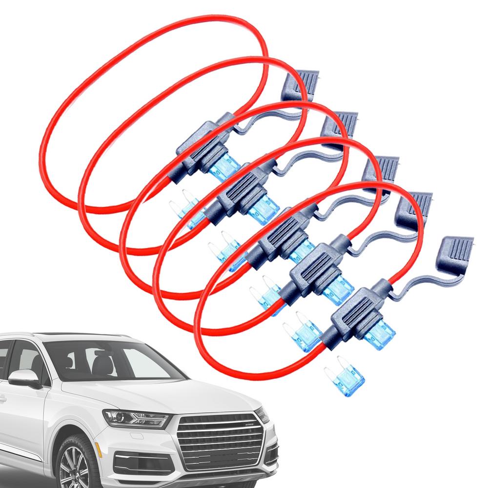 

Встроенный держатель предохранителя 5X Держатели автомобильных предохранителей Тяжелый провод Держатель предохранителя с крышкой Для автомобильной морской техники Длина 11,8 дюйма