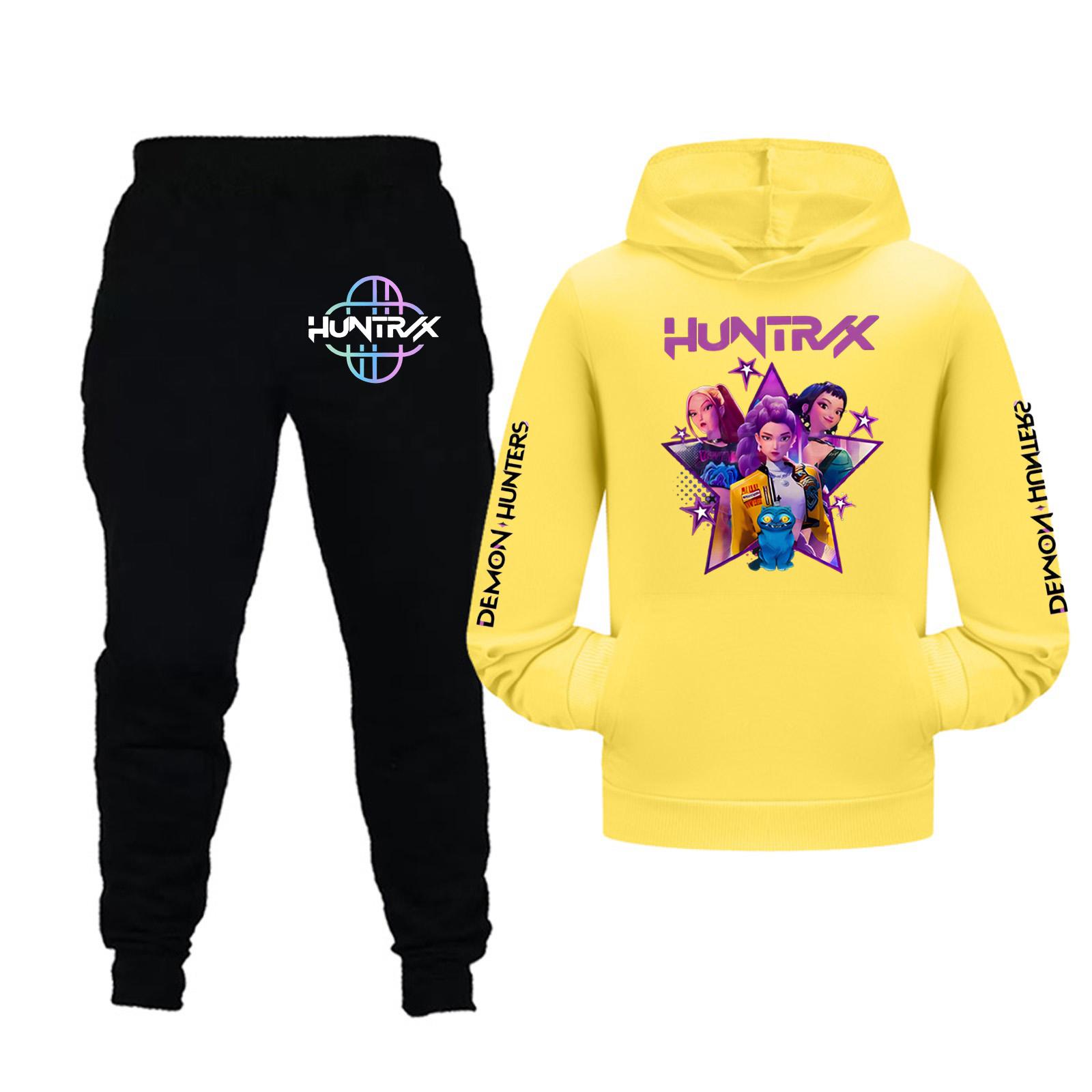 

Детский комплект для девочек с длинным рукавом, худи с капюшоном и брюки, для малышей и детей старшего возраста, 2 предмета 170 жёлтый