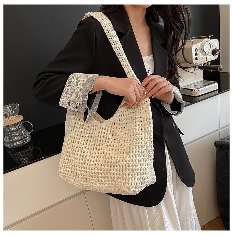 New Knitted Bag Woven Bag Shoulder Bag Casual Women's Bag Seaside Vacation Bohemian Bag