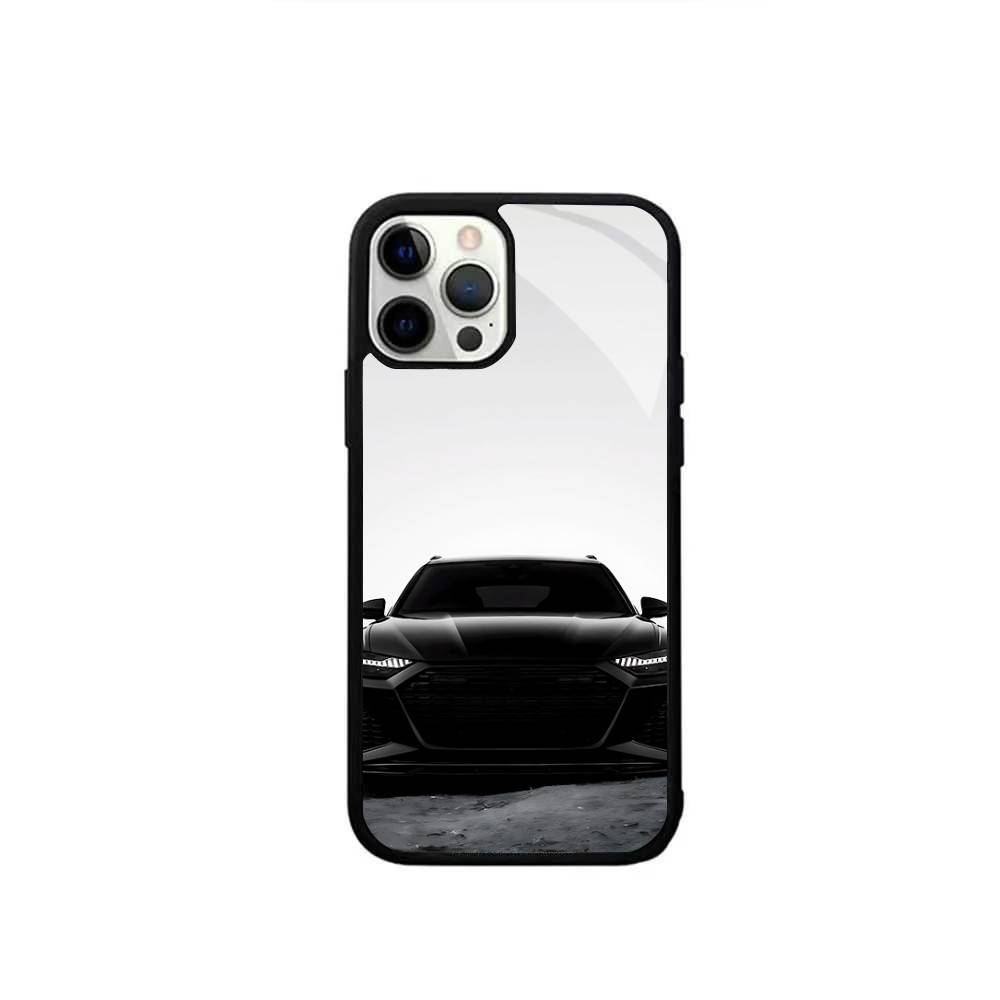 Автомобильный чехол H-AudiS R-S Sport для iPhone 16 15 14 13 Pro Max 11 12 Mini Alex Mirror с покрытием для беспроводной зарядки Magsafe iphone13ProMax white
