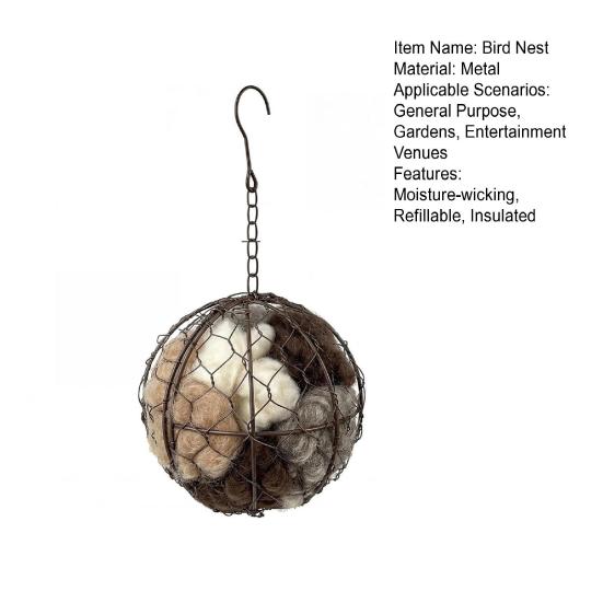Handmade Alpaca Fiber Bird Nest for Garden Natural Biodegradable Nest Refill