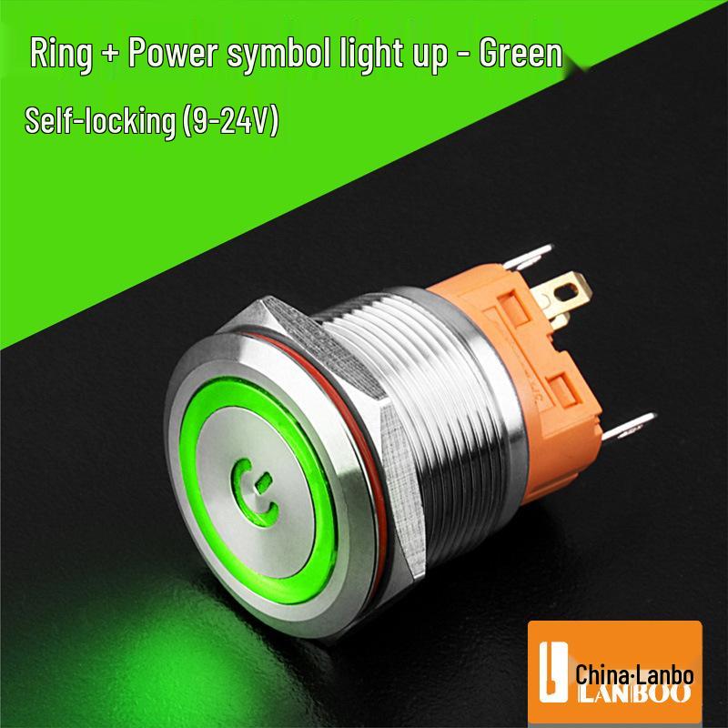 Lanbo 22A Stainless Steel Illuminated Self-Locking Momentary Push Button Elevator Switch