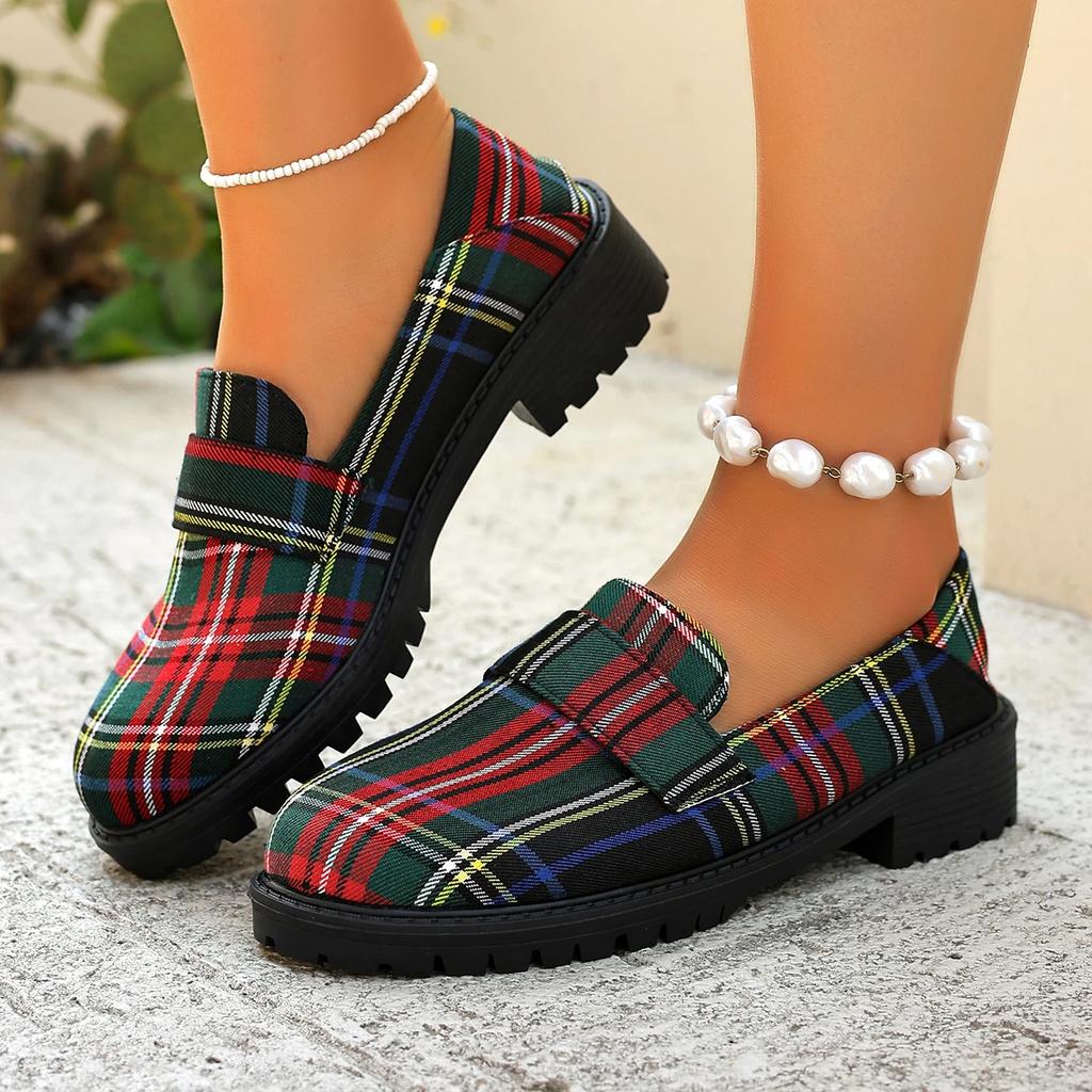 Fashion Women Sneakers New Women Round Toe Student New Lolita Shoes Comfortable Sneakers Women Vintage Platform Plaid Mary Jane Shoes