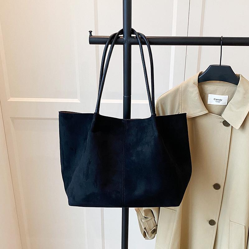 IELGY Ladies Tote Bag Suede Large Capacity Retro Shoulder Bag