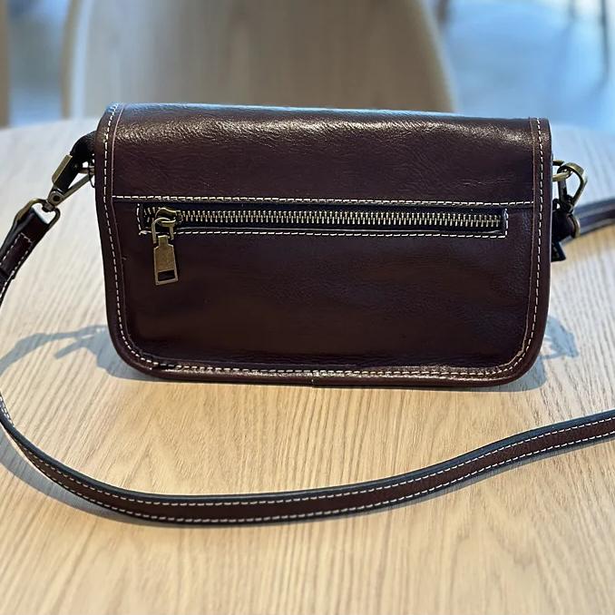 Johnature Retro Genuine Leather Women's Small Bag Cowhide Solid Color Versatile Shoulder Crossbody Bags