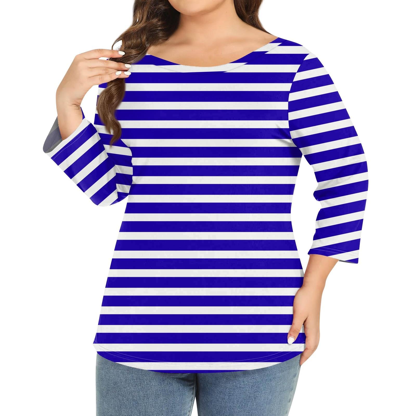 

Жіноча модель великого розміру з круглим вирізом та рукавом 3/4 однотонна кофта XL фіолетовий