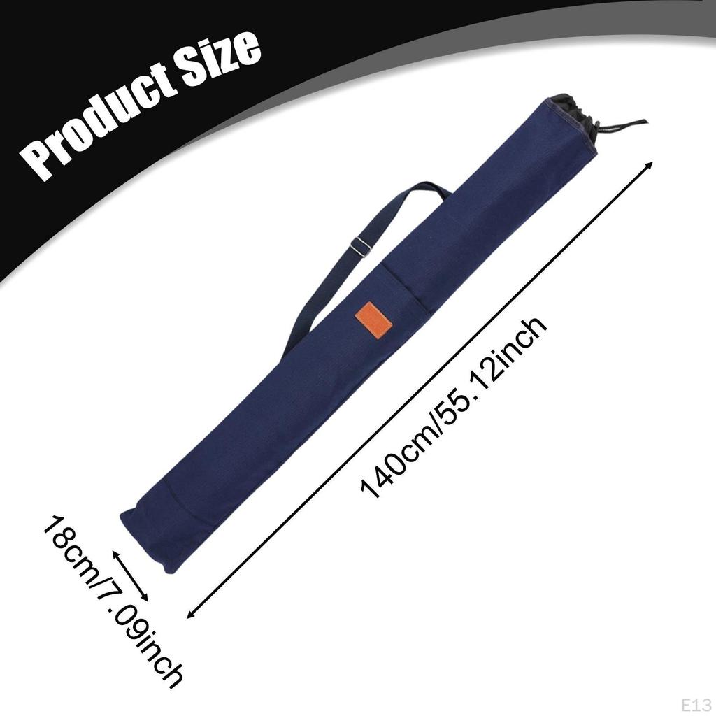 Fishing Pole Storage Bag Pocket with Drawstring Shoulder Strap Gear Organizer Travel