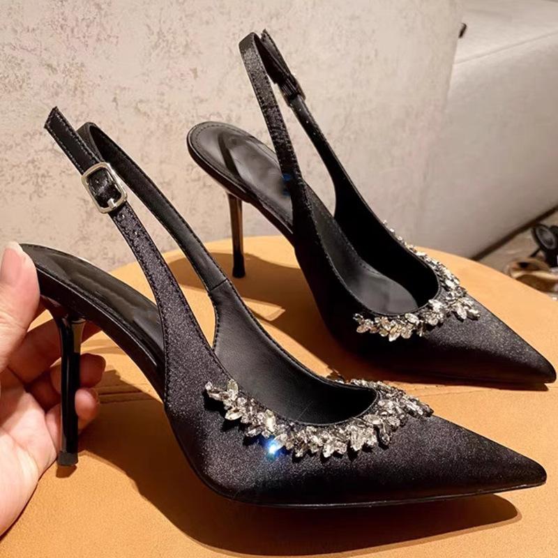2025 Heißer Verkauf Neue Frühling- und Sommer-High Heel Damen Sandalen Mode Spitzschuh Kristallschuhe Damen Elegant Tanzparty Pumps