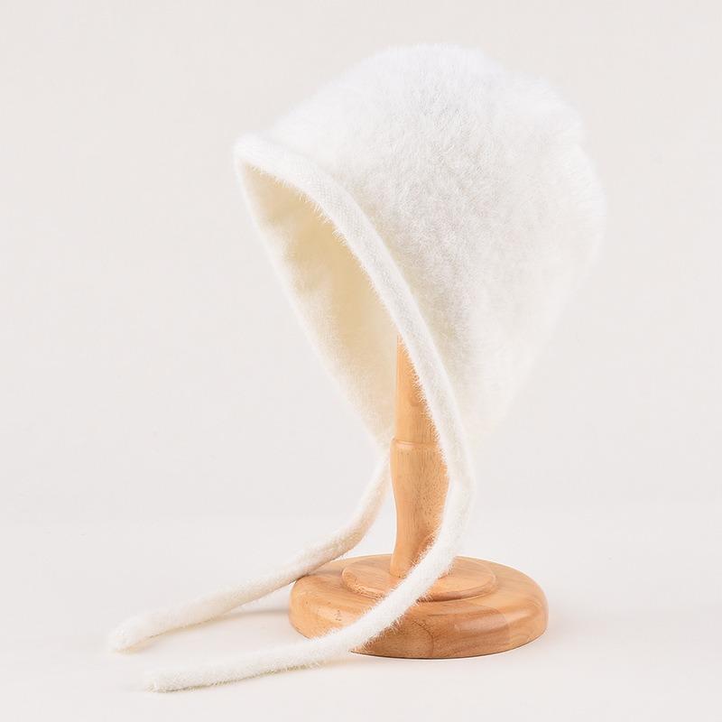 Mütze Damen Winter Warm Ohrenschutz Gestrickte Überziehmütze Sturmhaube Hut Band Doppelnutzung Plüsch Blitzmütze