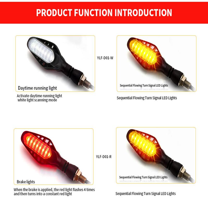 HQ Universal Led Motorcycle Directional Indicators Turn Signals Stop Signal Light DRL Flashing Flashing Rear Tail Brake Flasher