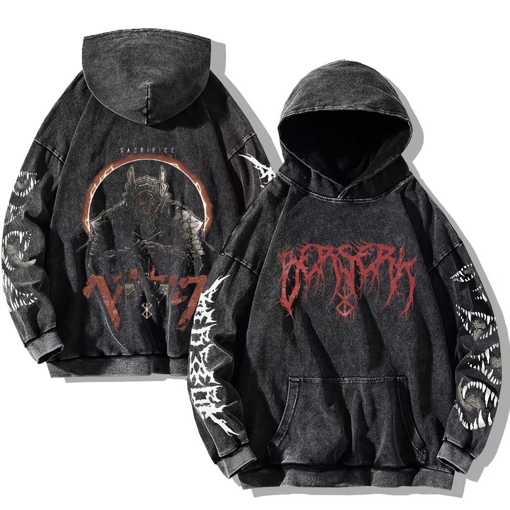 Retro Gothic Fashion Grafikdruck Hip Hop Hoodie für Männer Punk Casual Lockerer Pullover Frauen Streetwear Sweatshirt Hoodies