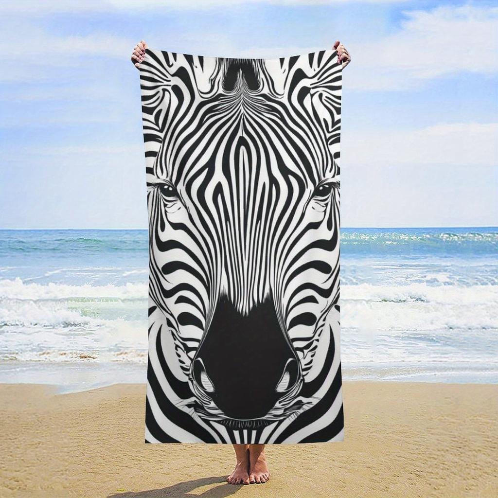 Zebra Pattern Art Designed Beach Towel Large Towel, Super Absorbent, Quick-Dry, Fashionable Decorative Beach Towel Bath Towel
