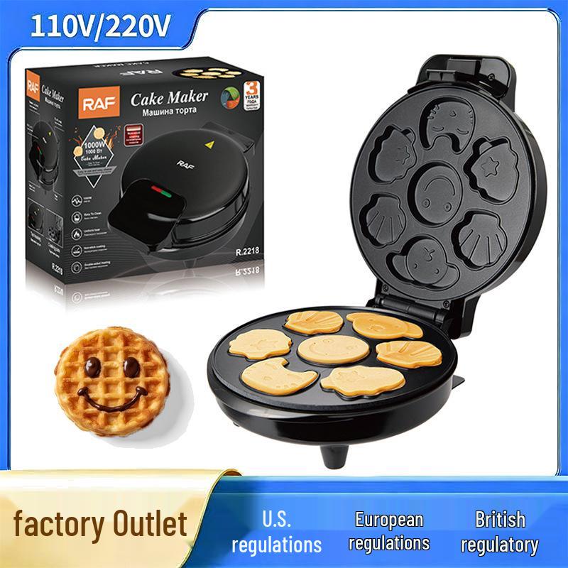 Electric Waffle & Sandwich Maker with Animal Cake Function - Perfect for Breakfast