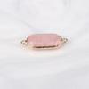 Conectores Piedra Natural cuarzo rosa/amazonita conector facetado rectangular para fabricación de joyería DIY collar pulsera accesorio