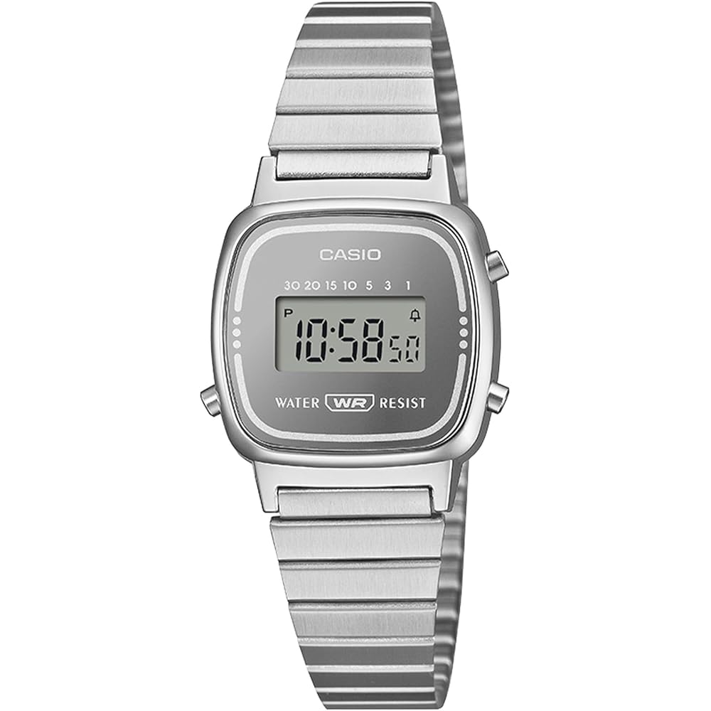 Casio Classic LA670WES-7AJF Women s Silver Watch with Quartz Movement and Stainless Steel Band