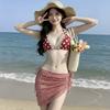 New Summer Sexy Storm Point Lace Bow Neck Strap Bikini Swimsuit Women's Beach Vacation