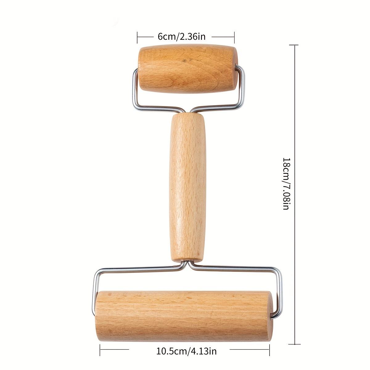 

Double Dough Roller Pottery Ceramic Polymer Clay Rolling Pin Wooden Roller for Diamond Rhinestone Embroidery Art Hobby Supplies темные хаки