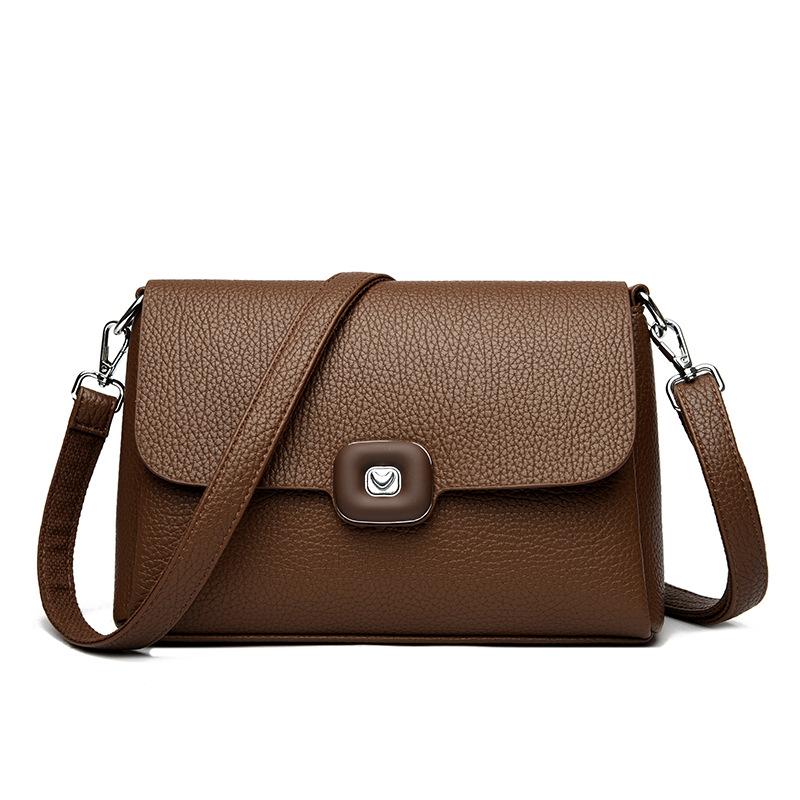 Small Square Women's Bag Fashionable Single-shoulder Crossbody Bag with Lychee Pattern