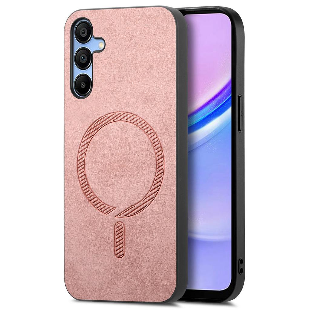For Samsung Galaxy A15 4G/A15 5G Leather Back Case Compatible with MagSafe Skin-Touch Phone Cover