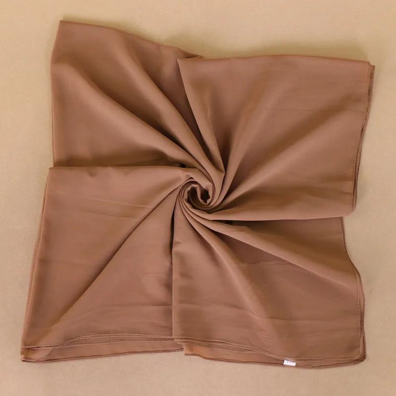 Gładki Kolor Kwadratowy Chwost Wiskozowy Szal Szalik Kobiety Owinąć i Szale Paszmina Muzułmański Hidżab Echarpe Foulard 110*110Cm